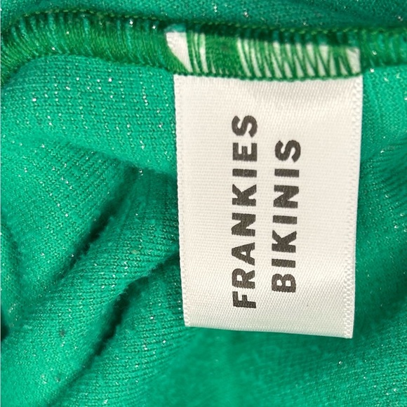 Frankie’s Bikinis Rose Terry Lurex Romper Sparkly Mistletoe Green Women Size XL - Picture 6 of 8